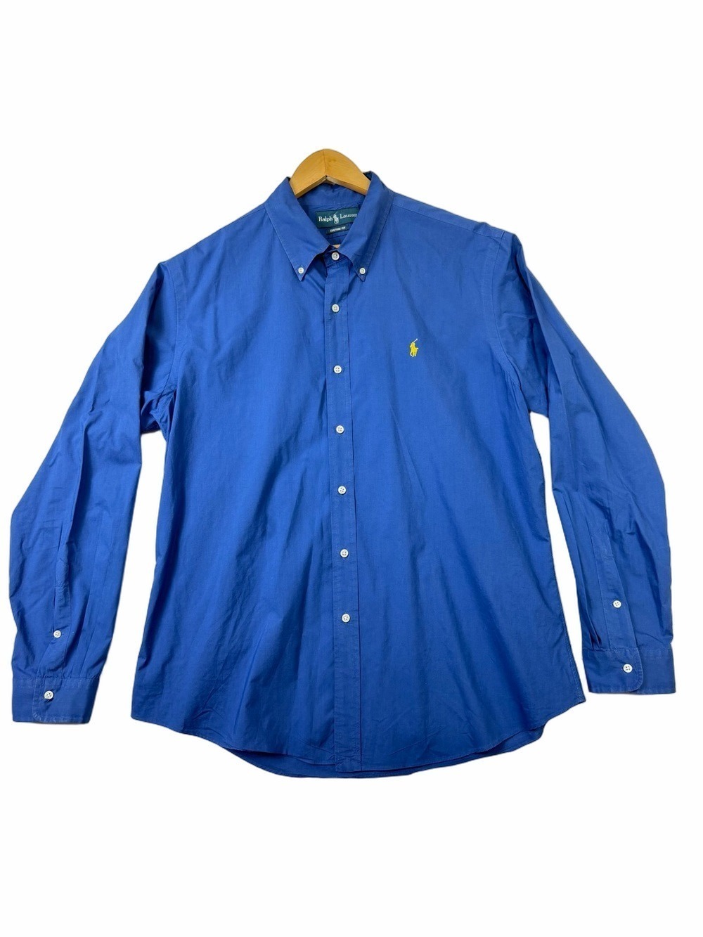 Ralph Lauren Men's XL Custom Fit Button Up Shirt Blue Long Sleeve Preppy Pony